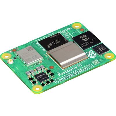 Raspberry Pi Compute Module 5 különböző chipekkel és csatlakozókkal egy zöld áramköri kártyán, beágyazott rendszerekhez alkalmas.