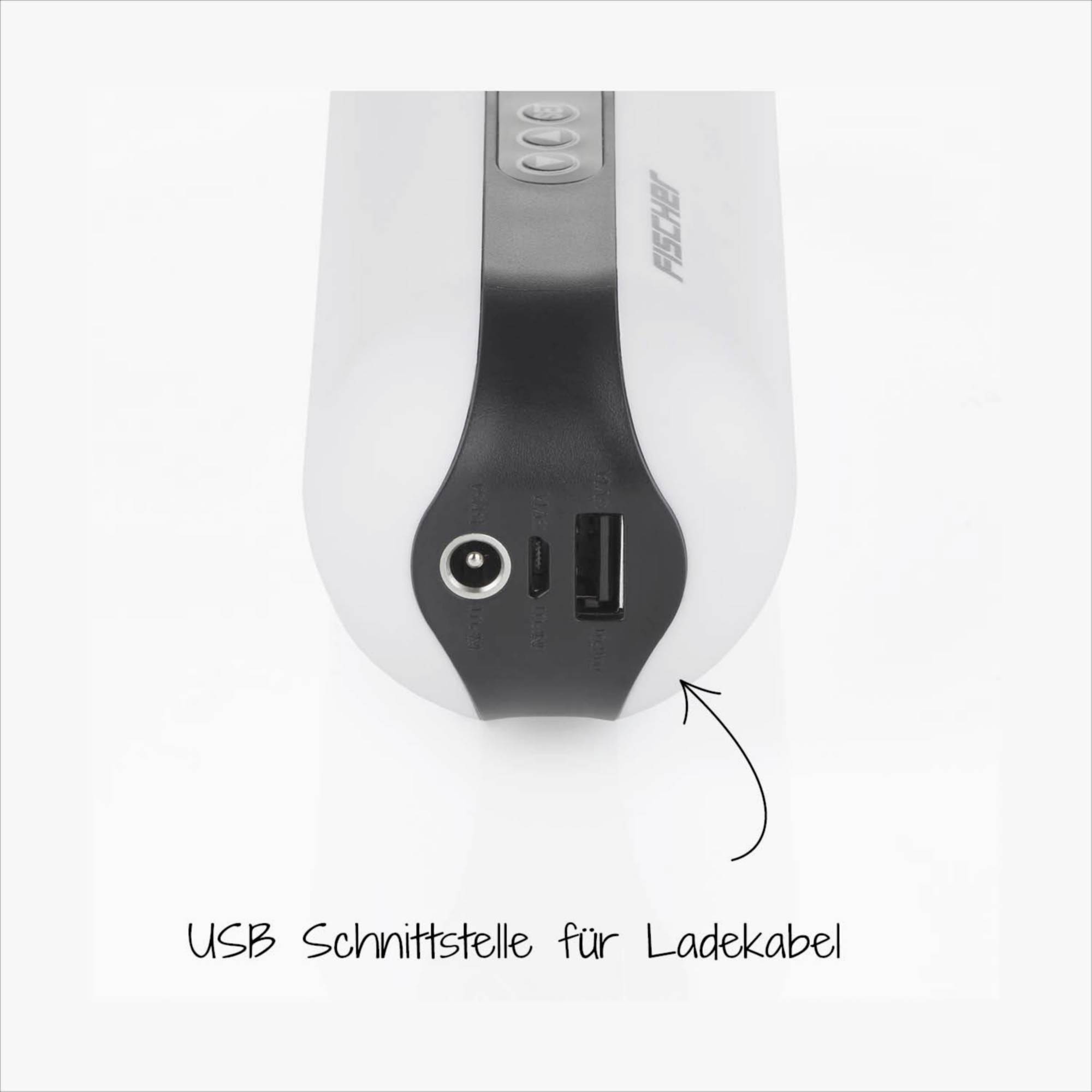 Egy USB-csatlakozó egy eszközön "USB interfész töltőkábelhez" felirattal.