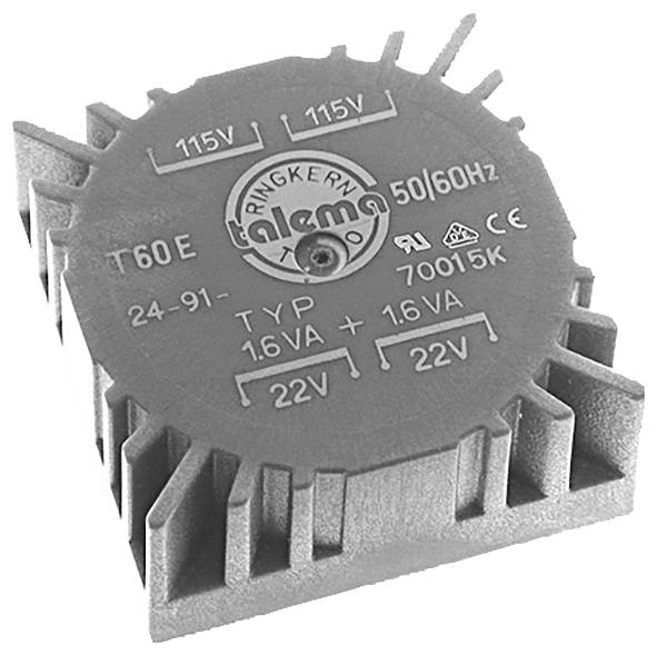 Talema 70010K Nyomtatott áramköri transzformátor 2 x 115 V 2 x 7 V 3.2 VA 229 mA
