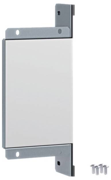Fémes fedőlap csavarokkal és fali rögzítő konzolokkal. Elektronikai eszközökhöz alkalmas.