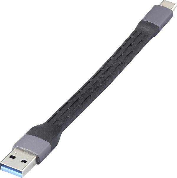 Renkforce USB kábel USB 2.0 0.15 m Fekete Hajlékony, LED-del RF-6738048