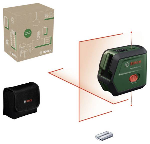 Bosch Home and Garden UniversalLevel 2 Keresztvonalas lézer   Hatótáv (max.): 12 m