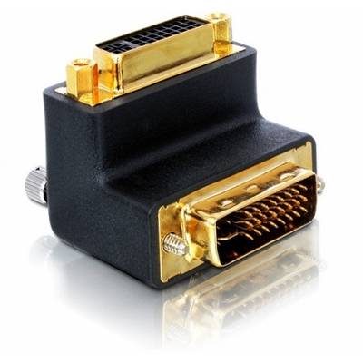 'Egy fekete adapter arany csatlakozókkal DVI-ről HDMI-kábelre történő átalakításhoz.'