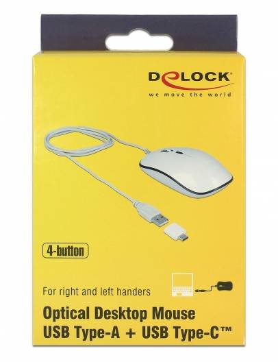 Delock 12532 WLAN egér USB Optikai Fehér 4 Gombok 3200 dpi-4