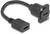 HDMI-hosszabbító kábel aljzattal és fali csatlakozóval, fekete dizájnban.