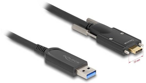 Delock USB Csatlakozókábel USB-A dugó, USB-C® dugó 7.5 m Fekete 83201 USB kábel