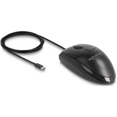 Delock 12114 WLAN egér USB Optikai Fekete 3 Gombok 1200 dpi zajtalan gombok-0