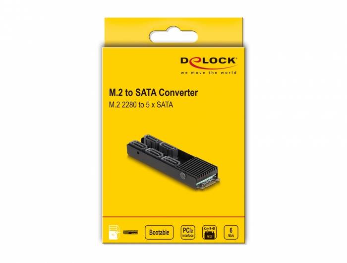 Delock 64051 Csatlakozó átalakító [1x M2 - 5x SATA]-4