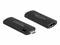 Egy fekete Delock USB-C-ről HDMI-re átalakító. Baloldalon az adapter USB-C-csatlakozót mutat, jobboldalon pedig HDMI-csatlakozót.