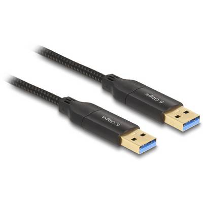 Két fekete USB 3.0-kábel arany csatlakozókkal, '5 Gbps' felirattal, amelyek gyors adatátvitelt tesznek lehetővé.