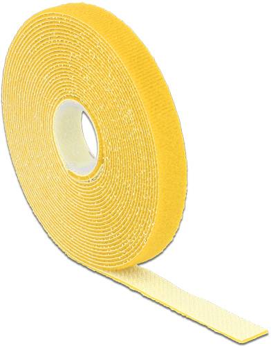 Delock Kabelbinder Tépőzár Kötegeléshez Bolyhos és horgos fél (H x Sz) 5 m x 13 mm Sárga 1 db