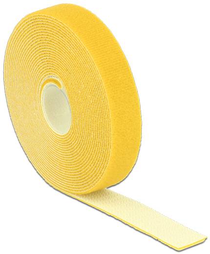 Delock Kabelbinder Tépőzár Kötegeléshez Bolyhos és horgos fél (H x Sz) 5 m x 20 mm Sárga 1 db