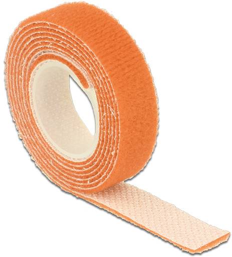 Delock Kabelbinder Tépőzár Kötegeléshez Bolyhos és horgos fél (H x Sz) 1 m x 13 mm Narancs 1 db