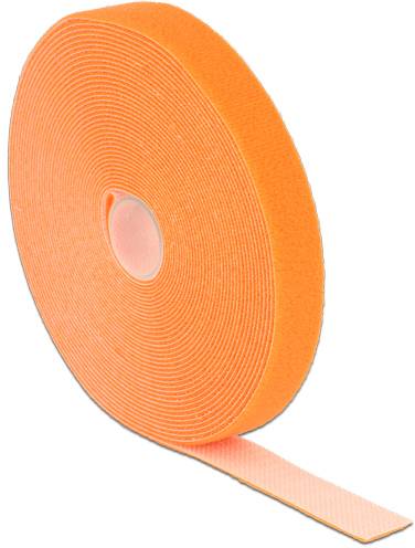 Delock Kabelbinder Tépőzár Kötegeléshez Bolyhos és horgos fél (H x Sz) 10 m x 20 mm Narancs 1 db