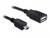 USB-kábel csatlakozóval és aljzattal, alkalmas eszközök közötti adatátvitelre. A csatlakozó típusa USB-A és Mini-USB.