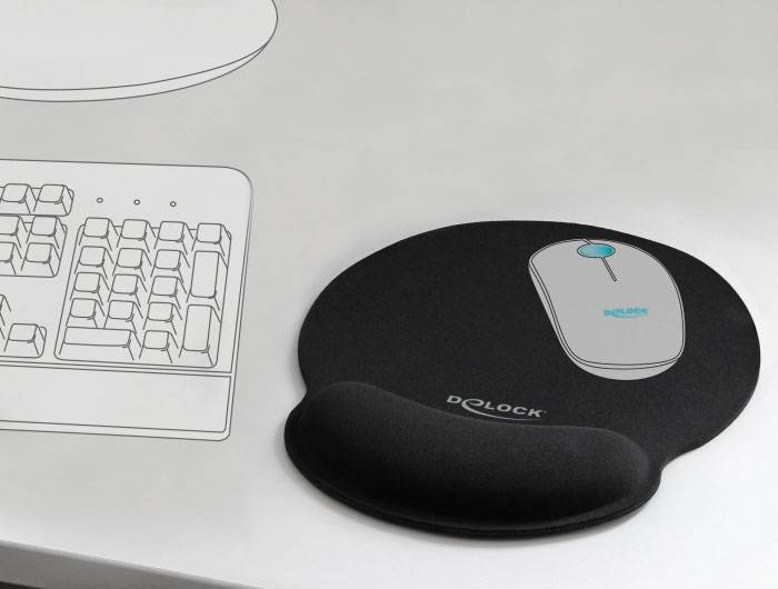 Delock 12559 Egérpad csuklótámasszal Fekete-3