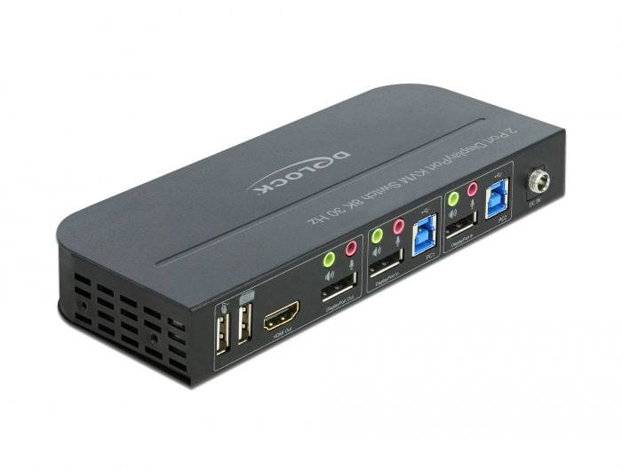 Delock 11482 DisplayPort switch Display-Port, HDMI Gesztus vezérlés, Egér, Billentyűzet, Távirányító 3840 x 2160 Pixel-2