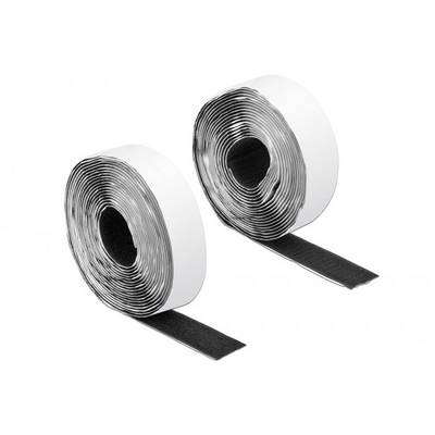 Delock 19072 Tépőzár Felragasztható (H x Sz) 5 m x 25 mm Fekete 1 db-0