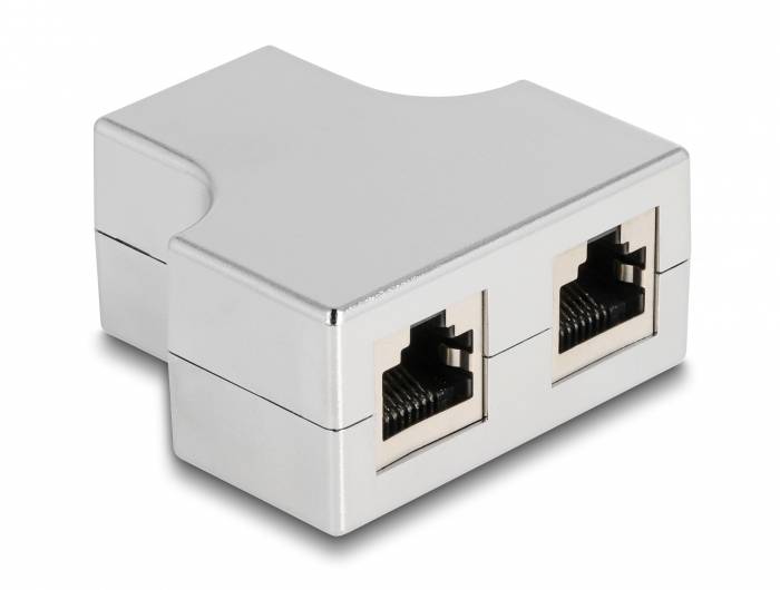 Delock RJ45 Hálózat Átalakító CAT 5e [1x RJ45 alj - 2x RJ45 alj] Ezüst-2