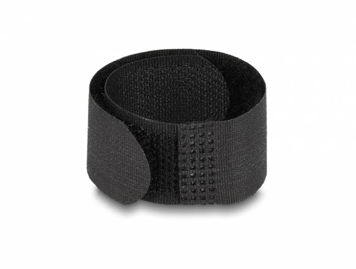 Delock Tépőzár kábelkötegelő (H x Sz) 180 mm x 12 mm Fekete 10 db