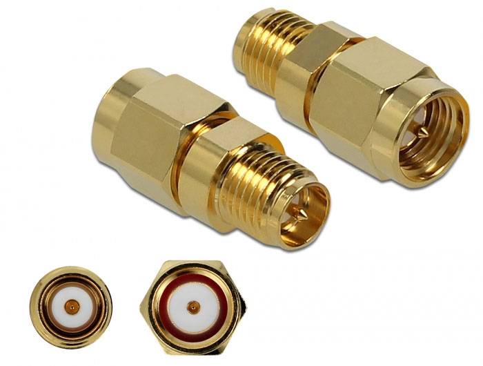 Delock 89973 89973 SMA adapter SMA dugó - RPSMA alj 1 db-0