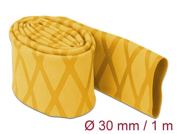 Delock 19599 Zsugorcső Sárga 30 mm Zsugorodási arány:2:1 1 db