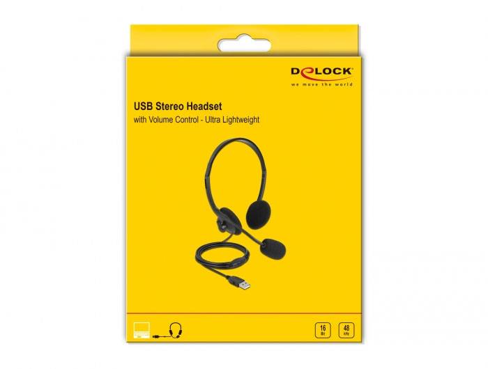 Delock 27178 On Ear headset Vezetékes Fekete Headset Telefon-2