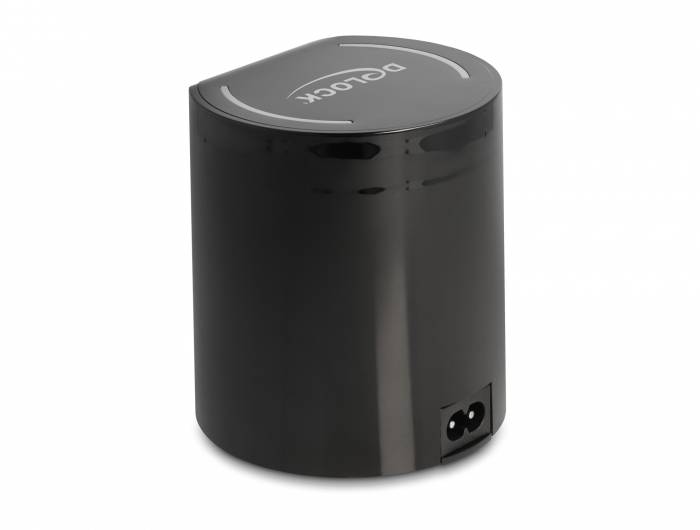 Delock 41441 USB-s töltőkészülék 58 W USB-C®, USB-A Qi Wireless Charging Fekete Aljzat dugó Vezeték nélküli töltő, Gyorstöltő