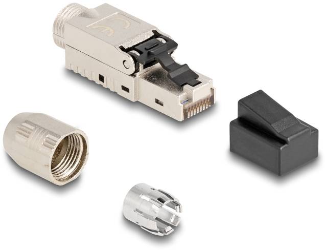 Delock 87988 RJ45 csatlakozó terepi szereléshez Cat.6A kábeltömítéssel és porvédelemmel, szerszám nélkül szerelhető 8798-1