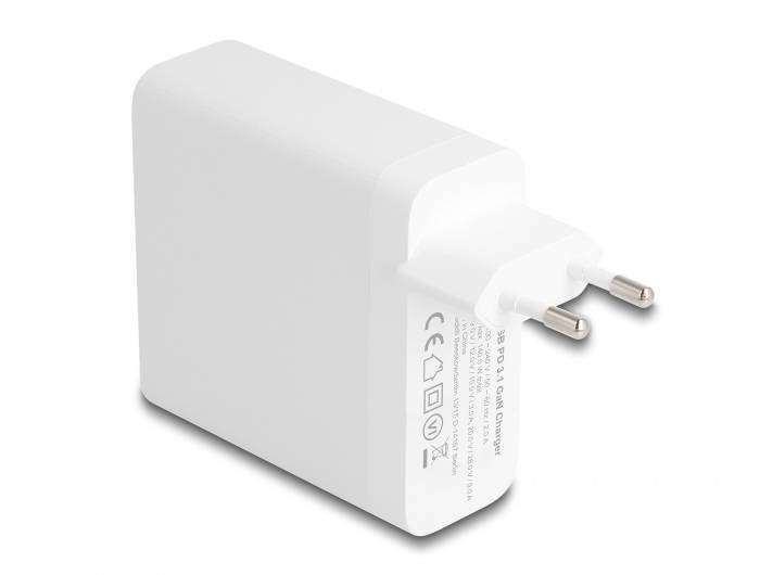 Delock 41471 USB-s töltőkészülék 140 W USB PD 3.1 Fehér Beltér GaN-1