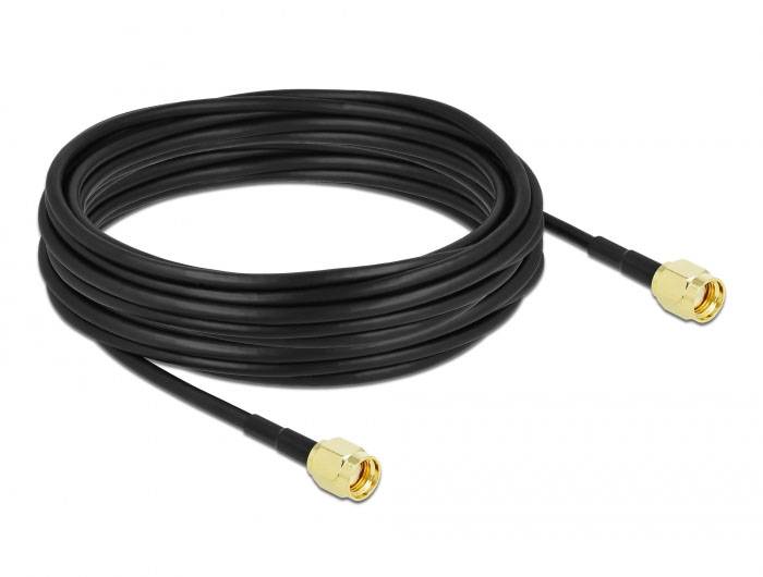 Delock WLAN antennák Csatlakozókábel [1x RPSMA dugó - 1x RPSMA dugó] 10 m Fekete-1