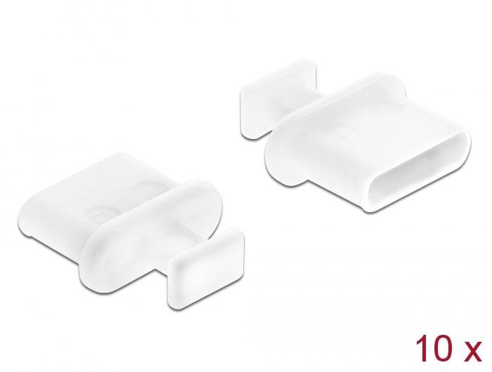 DeLOCK porvédő USB Type-C aljzathoz fogantyúval 10 darab fehér 64094 64094 Delock Tartalom: 1 db-0