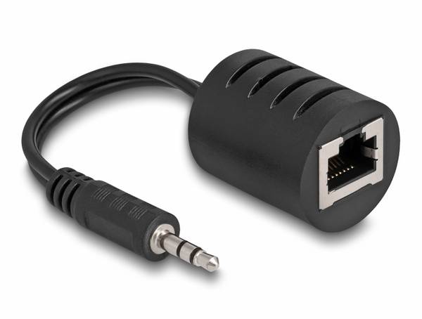 Delock 87858 RJ45 / Jack Audio Csatlakozókábel [1x RJ45 alj - 1x Jack dugó, 3,5 mm-es] 0.004 m Fekete