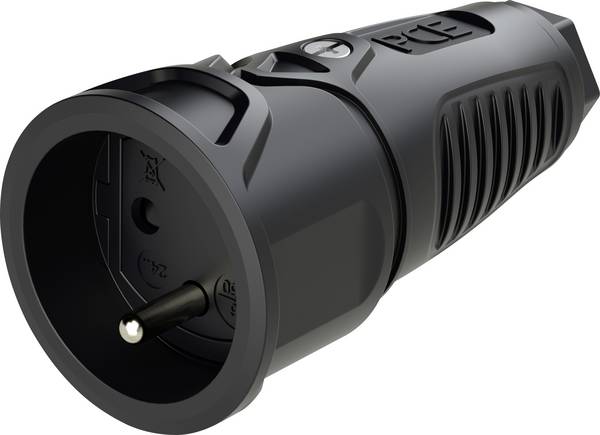 PC Electric 2410-ssc Védőérintkezős alj Gumi  250 V Fekete IP20