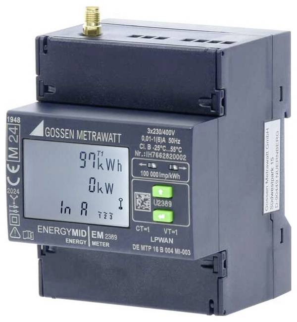 Gossen Metrawatt EM2389 U2389-V039 Háromfázisú fogyasztásmérő átalakító csatlakozóval   5 A MID konform: Igen  1 db