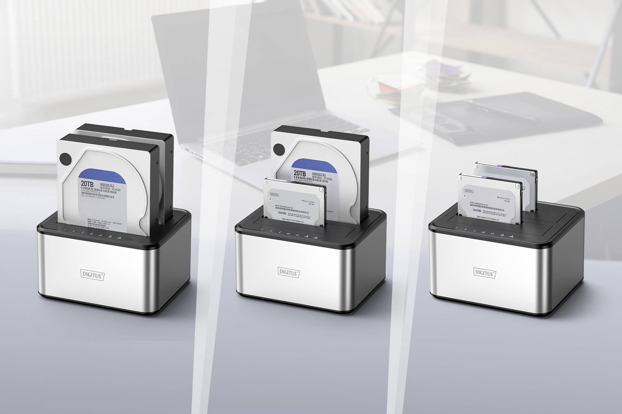 Digitus DA-71540-2 USB-A, USB, USB-A (USB 3.0) SATA, SATA 6 Gb/s, SATA I, SATA II, SATA III Merevlemez másoló állomás 2.-6