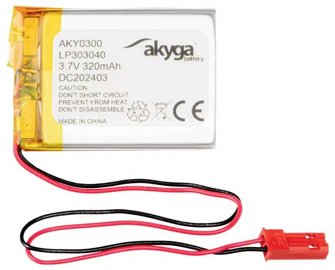 Akyga LP303040 Akkucsomag Elem- és akkuméret: Speciális akku LiPo 3.7 V 320 mAh