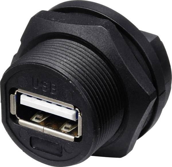 USB 2.0 aljzat hátlapi rögzítéshez (menetes) TC-E13T-FU2-PPF TC-13543552 TRU COMPONENTS Tartalom: 1 db