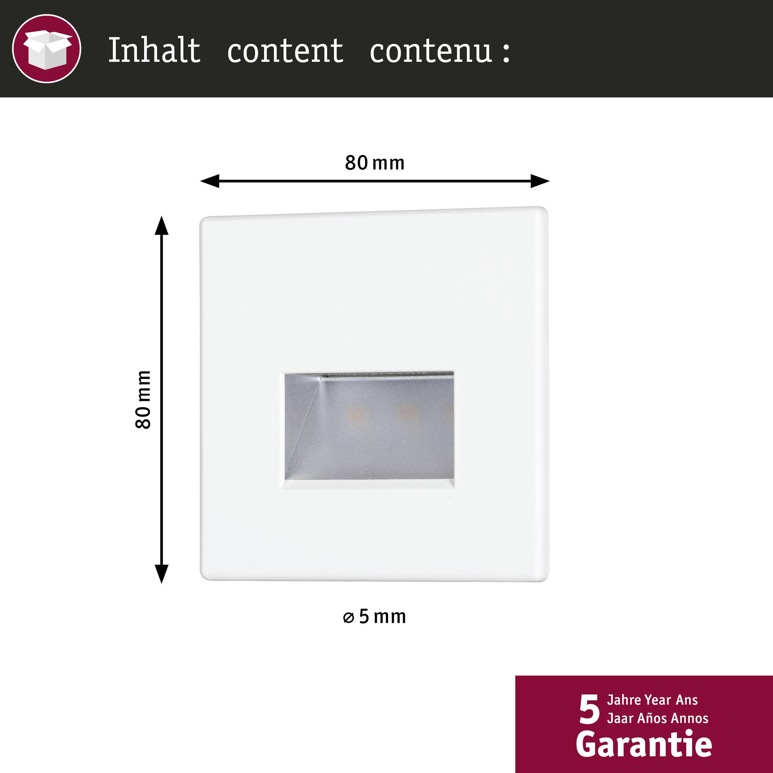 Paulmann 41309 41309 LED-es fali beépíthető lámpa 4 részes készlet LED LED Fehér (matt)-7