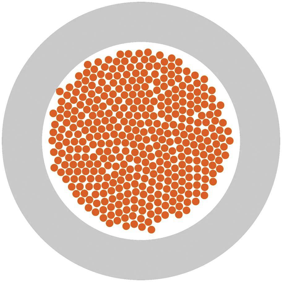 Szürke kör fehér belső körrel, amelyet sűrűn elhelyezett kis narancssárga pontokból álló minta tölt ki.