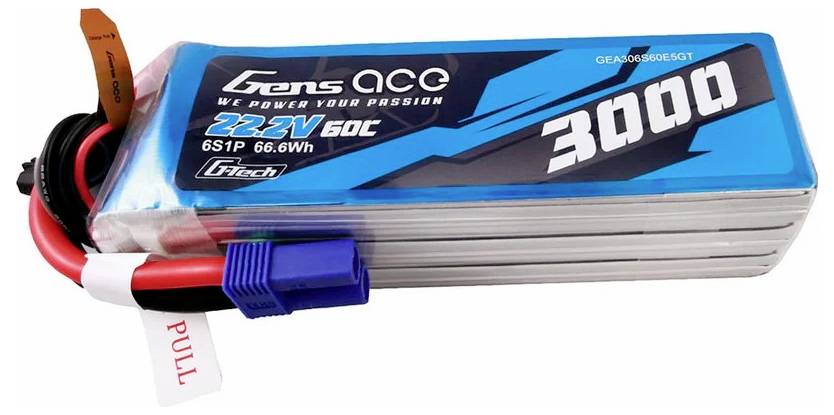 Gens ace Akkucsomag, LiPo 22.2 V 3000 mAh 60 C Tömb EC5