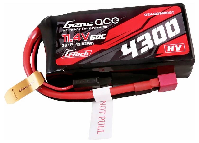 Gens ace Akkucsomag, LiPo 11.4 V 4300 mAh 60 C Tömb T-dugó