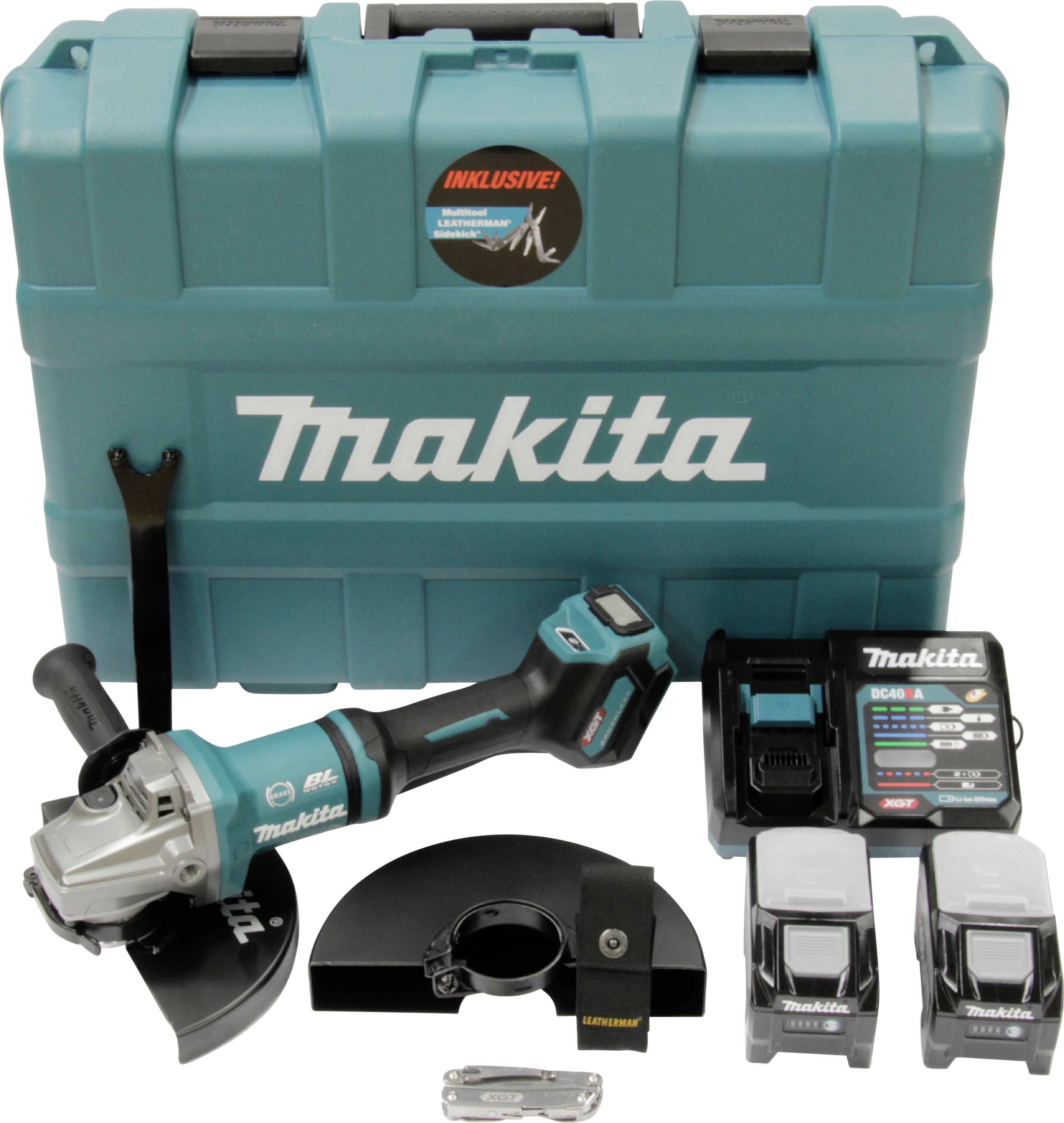 Makita GA038GT206 GA038GT206 Akkus sarokcsiszoló 230 mm akkuval, kefe nélkül 40 V 5.0 Ah