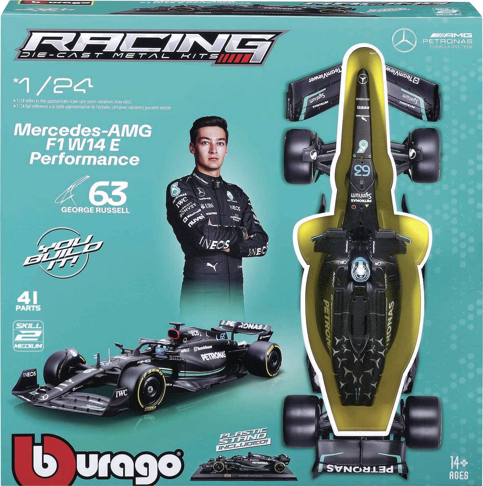 Bburago F1 KIT Mercedes AMG W14E mit Helm, #44 Hamilton 1:24 Autómodell