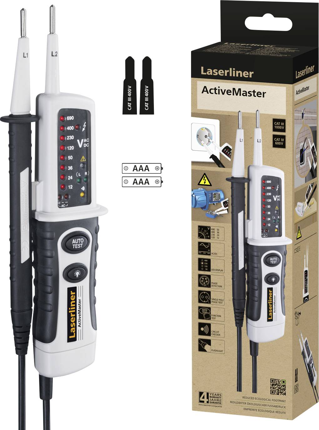 Laserliner ActiveMaster Feszültség- és folytonosság teszter