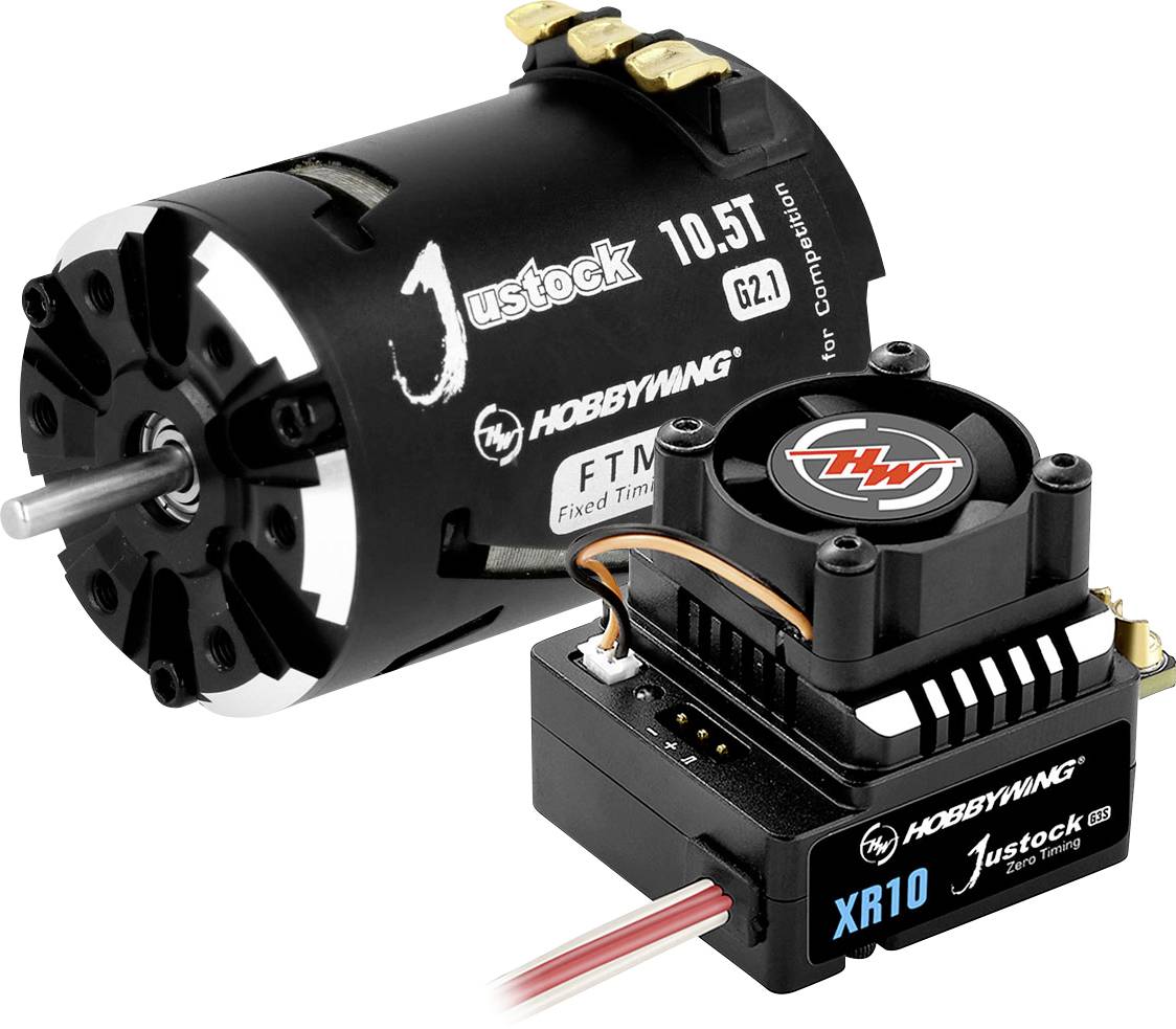 Hobbywing Xerun Justock Combo G3S mit 10.5 Turn 38020370 Tekercs (fordulat): 10.5 Modellautó brushless meghajtó készlet 1:10, 1:12