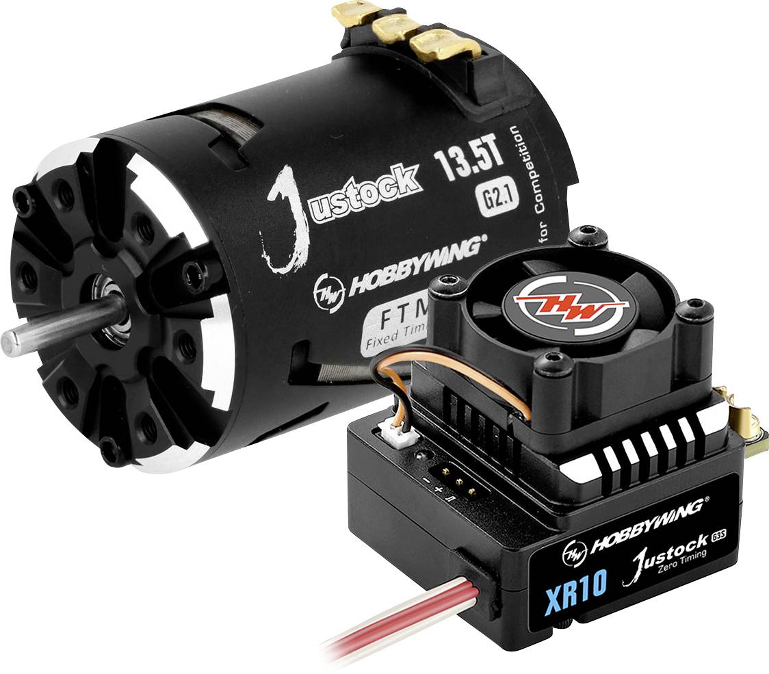 Hobbywing Xerun Justock Combo G3S mit 13.5 Turn 38020371 Tekercs (fordulat): 13.5 Modellautó brushless meghajtó készlet 1:10, 1:12