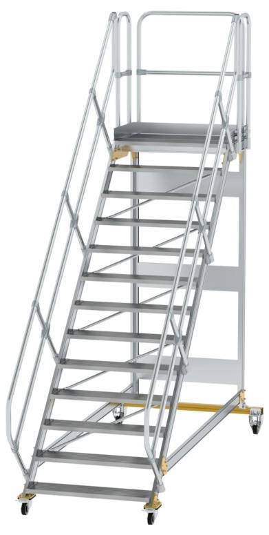 MUNK Günzburger Steigtechnik 600813 Alumínium, Acél, ónozott Lépcső Munkamagasság (max.): 0 cm