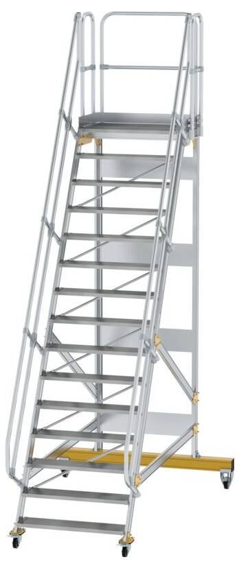 MUNK Günzburger Steigtechnik 600755 Alumínium, Acél, ónozott Lépcső Munkamagasság (max.): 2864 cm