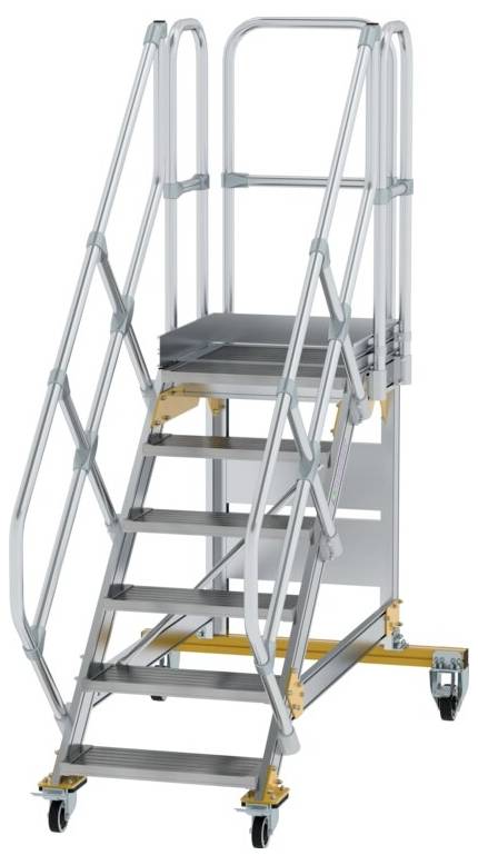 MUNK Günzburger Steigtechnik 600766 Alumínium, Acél, ónozott Lépcső Munkamagasság (max.): 2003 cm